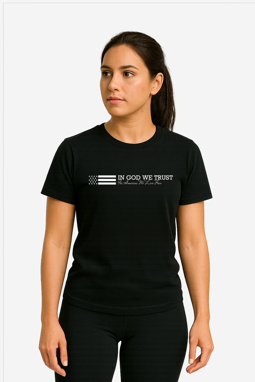 In God We Trust, In America We Live Free Short Sleeve T-Shirt