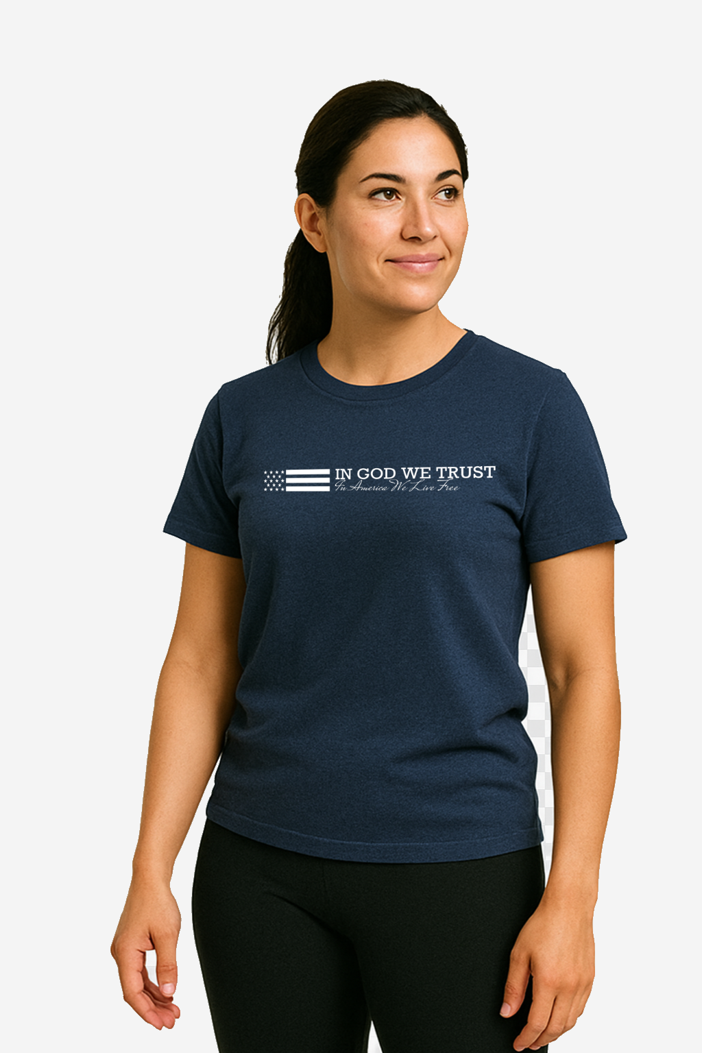 In God We Trust, In America We Live Free Short Sleeve T-Shirt